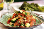 Roasted Red Bell Pepper and Zucchini Salad